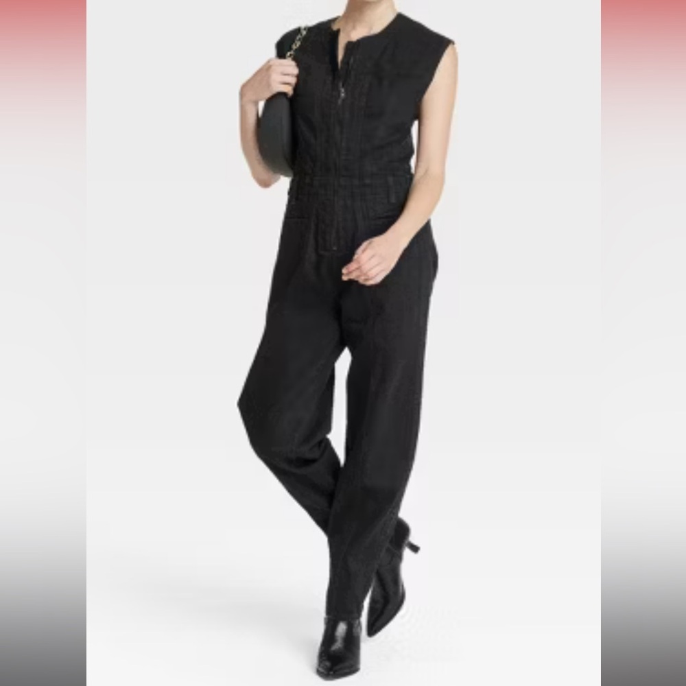Black Denim Jumpsuit